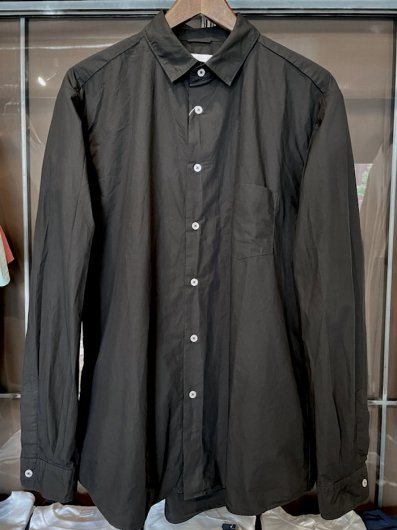 Manual Alphabet : Loose Fit Regular Collar Shirts (black) - 大人の