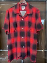 HOUSTON :【OMBRE CHECK】Rayon Shirts (red)