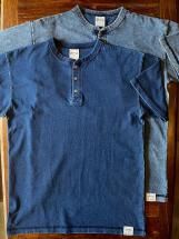 <img class='new_mark_img1' src='https://img.shop-pro.jp/img/new/icons6.gif' style='border:none;display:inline;margin:0px;padding:0px;width:auto;' />HOUSTON : Indigo Henley Neck Tee
