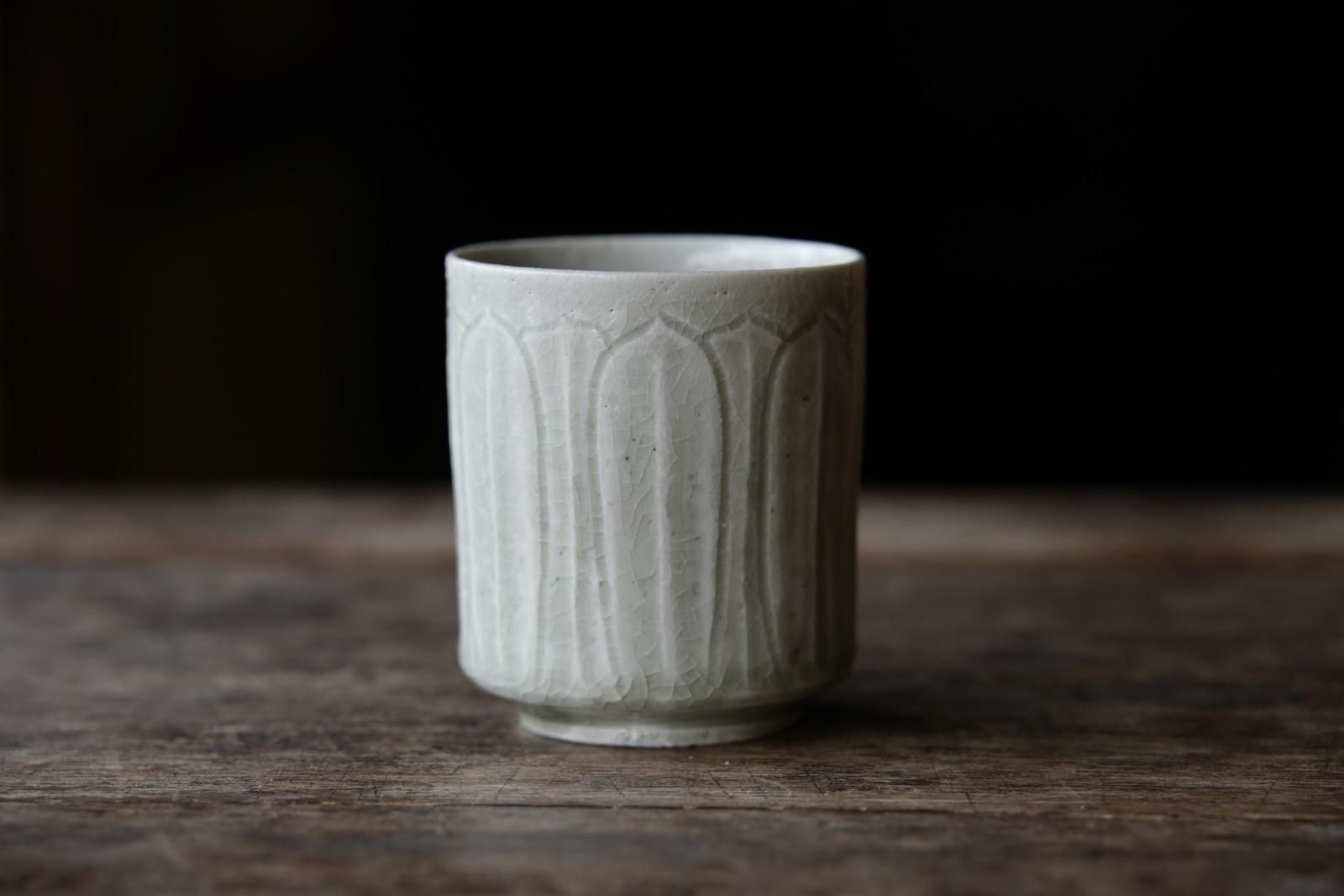 田村文宏 白磁蓮弁湯呑み/薪窯 - manufact jam 楓 OnlineStore