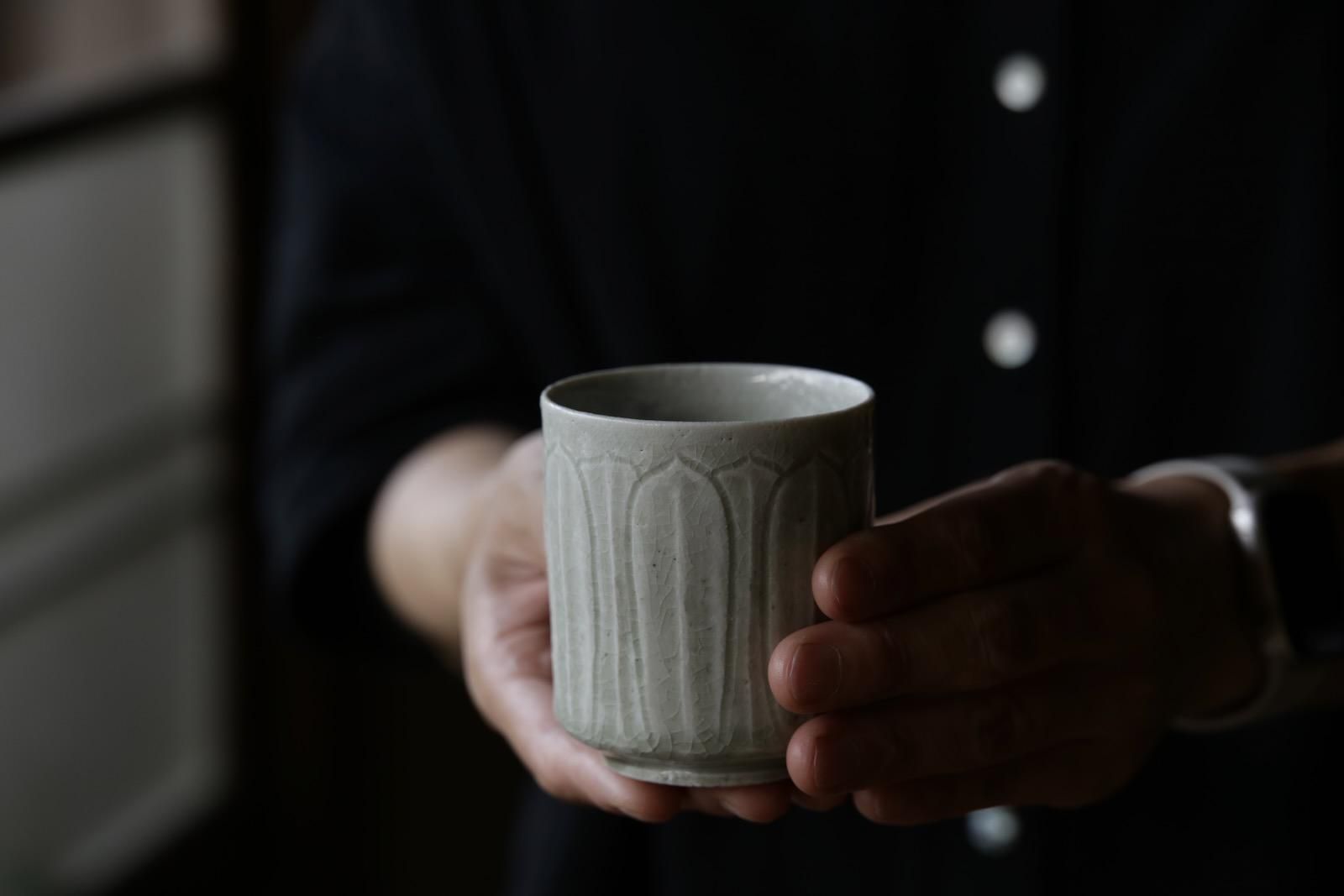 田村文宏 白磁蓮弁湯呑み/薪窯 - manufact jam 楓 OnlineStore