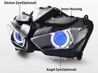 YZF-R3/R25 2012-2016 デーモンアイ HID プロジェクター LED ヘッド