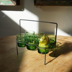 Beldi glass Small Green & iron SET 