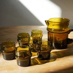 Beldi glass Small  & Pitcher SET (amber)