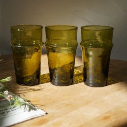 Beldi glass stacking L 3SET (olive)