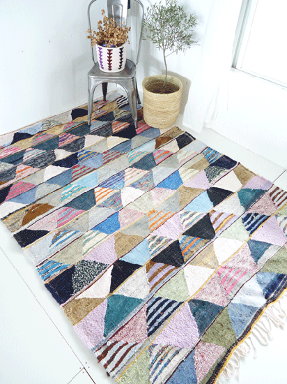 新品未使用　Moroccan boucherouite rug ポシャルウィット モロッコラグ ボ・シャルウィットの専門店「Maroc」