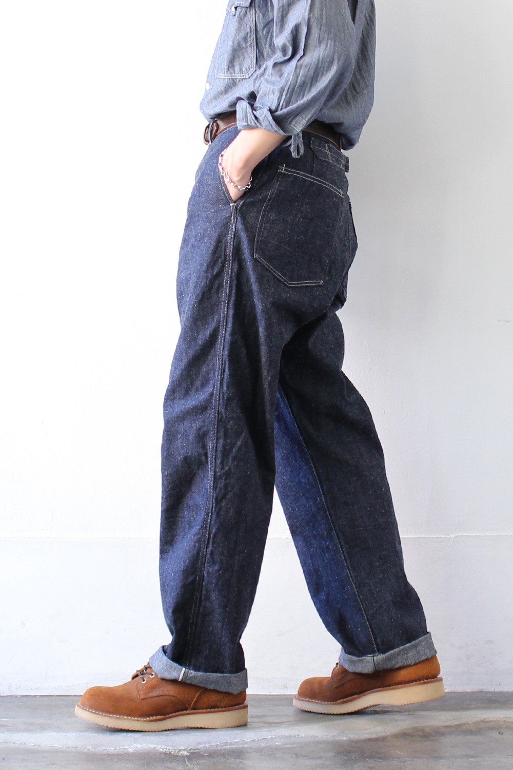 Buckle Back PW Denim Trousers - Bricklayer *A vontade アボンタージ直営店
