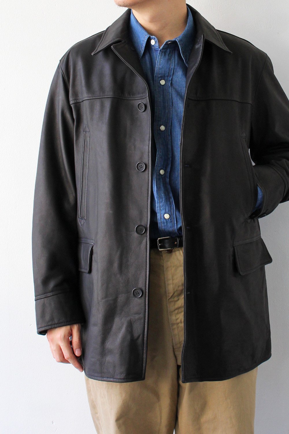 Leather Car Coat - Bricklayer *A vontade アボンタージ直営店