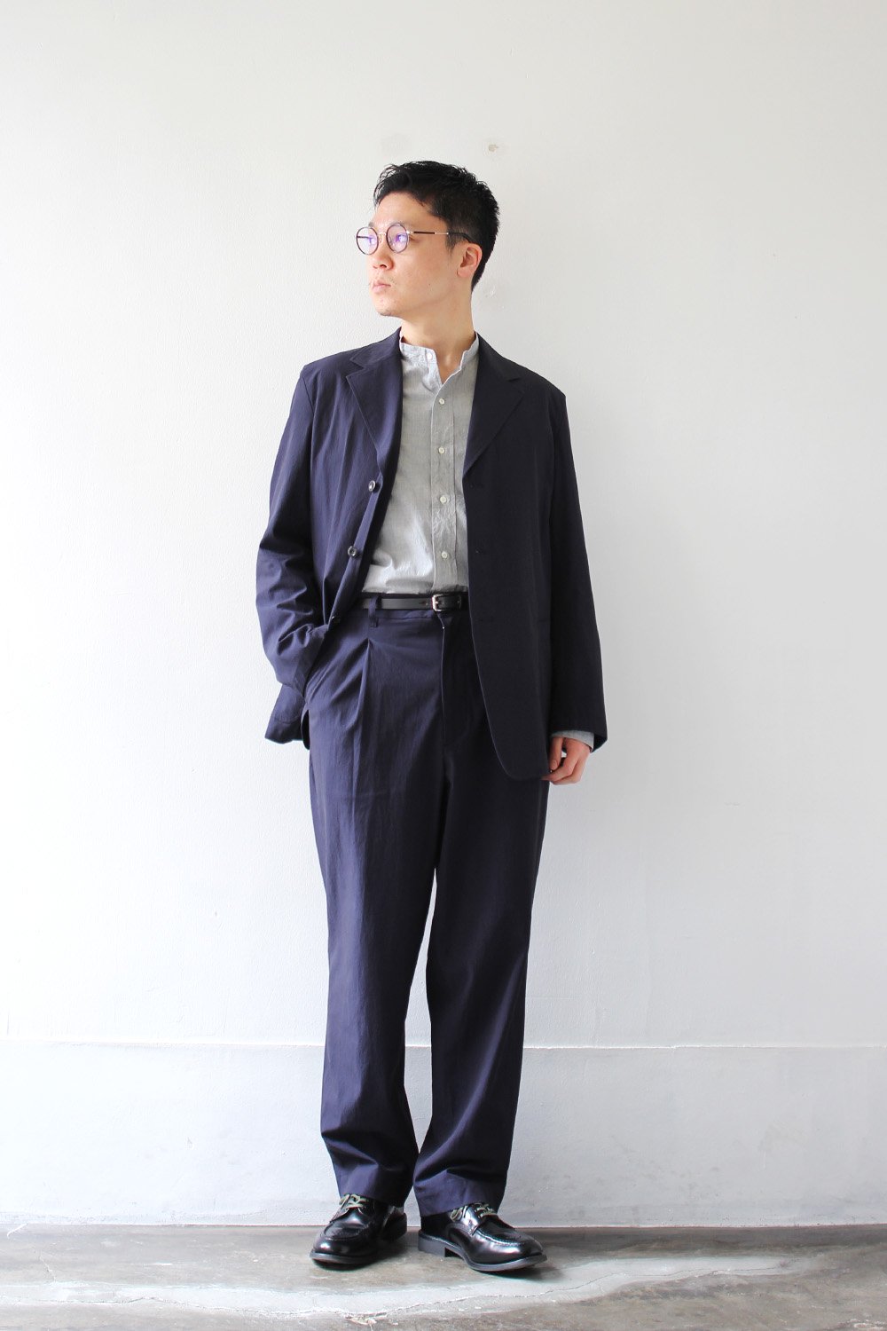 Banded Collar Shirts -End on End Broad- - Bricklayer *A vontade アボンタージ直営店