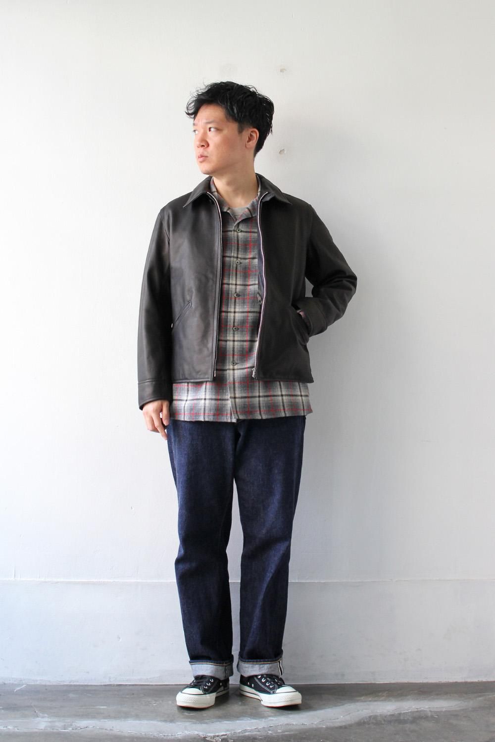 AVONTADE ジャケット　ブラック Leather Sport Jacket - Bricklayer *A vontade アボンタージ直営店