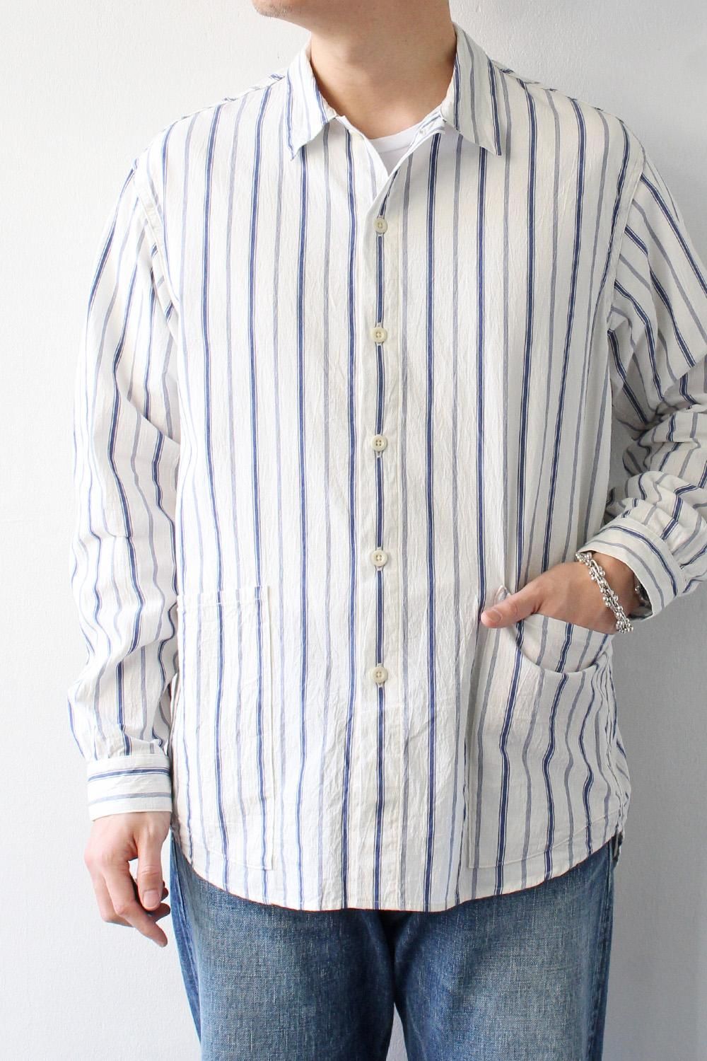 Gardener Apron Shirts LS -OC STRIPE- - Bricklayer *A vontade