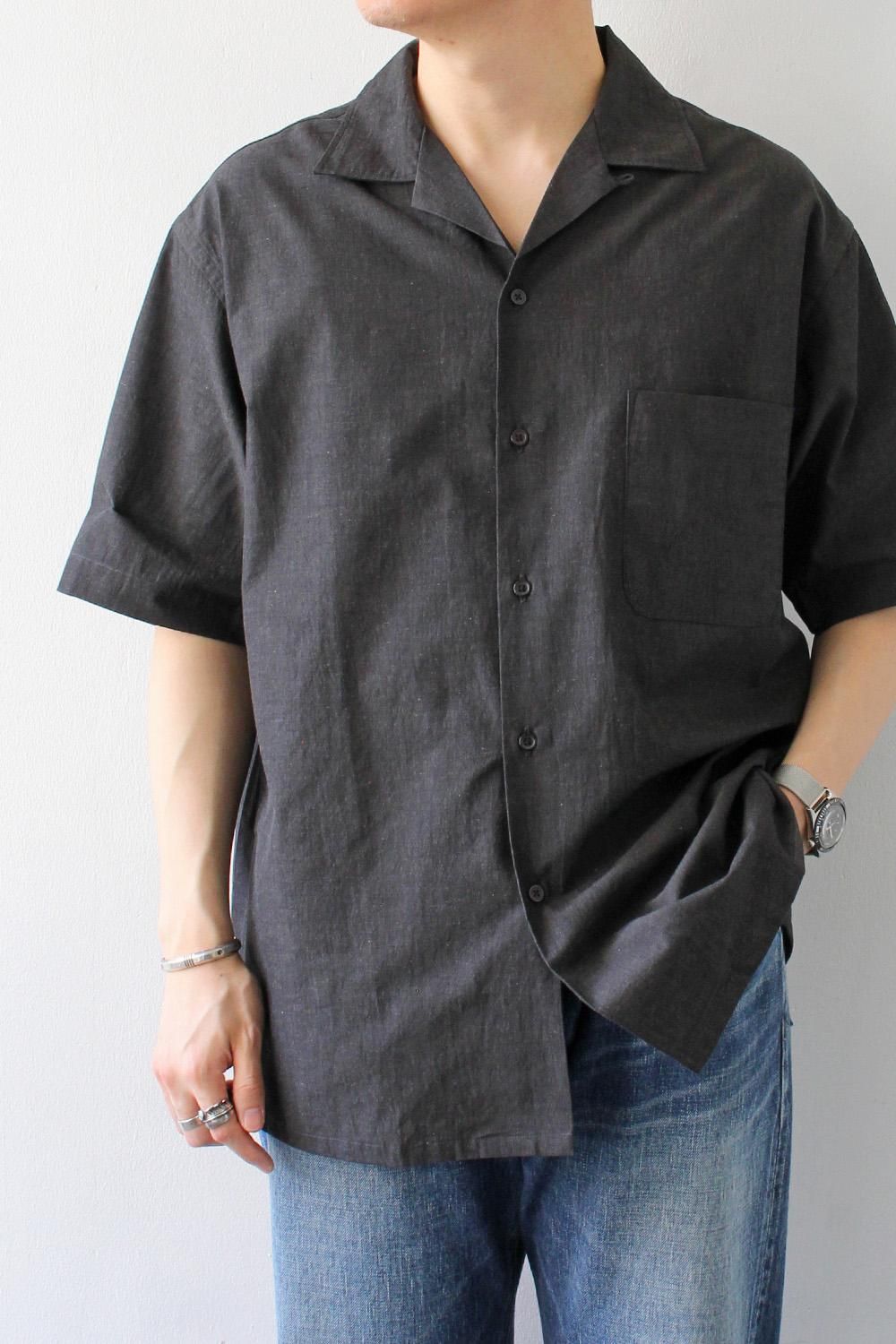 Open Collar Shirts SS -CHARCOAL- - Bricklayer *A vontade