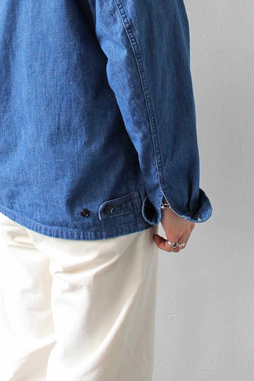 Utility Shirt Jacket Ⅱ -8oz FADE INDIGO- - Bricklayer *A