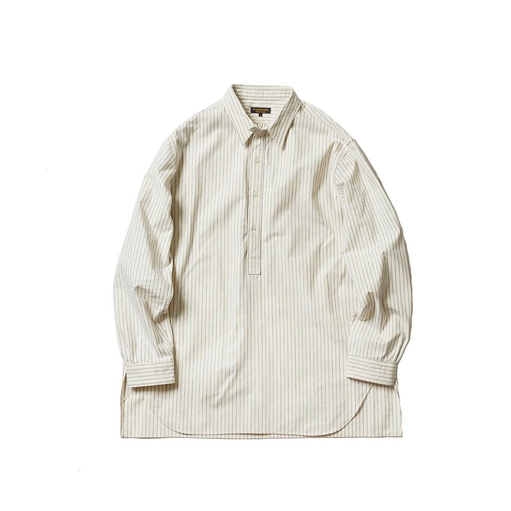 Classic Pullover Shirts -Cotton/Nepped Silk Brushed Sheeting-