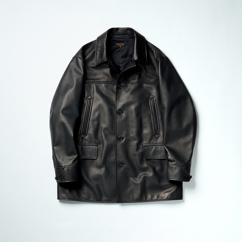 Leather Car Coat - 30%OFF