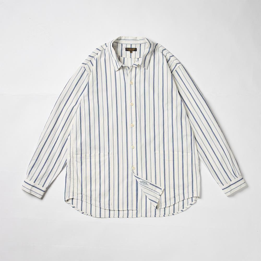 Gardener Apron Shirts LS -OC STRIPE- - Bricklayer *A vontade