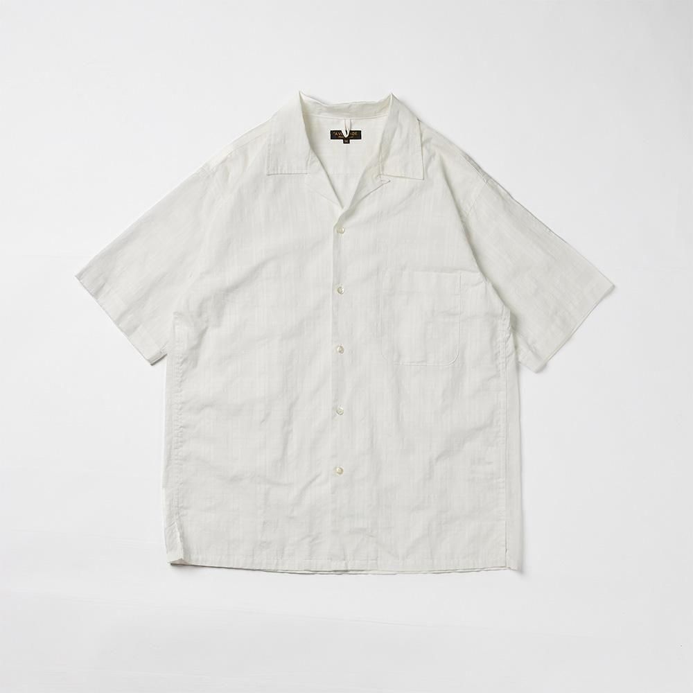 送料無料 通販  Open Collar Shirts SS -WHITE DOBBY- - Bricklayer *A vontade 手提げ・レッスンバッグ・入園グッズ