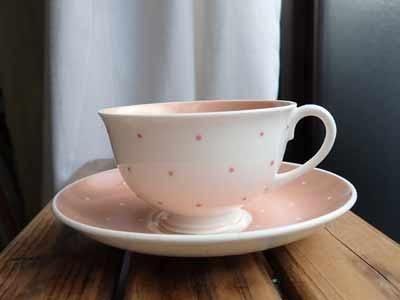 スージークーパー　レイズドスポット　ピンク　Tea for Two　刻印あり スージークーパーレイズドスポットピンクTea for Two刻印あり