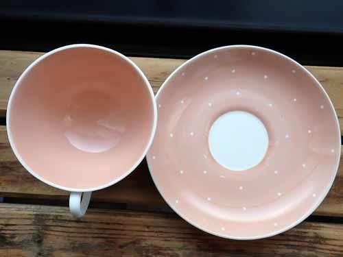 スージークーパー　レイズドスポット　ピンク　Tea for Two　刻印あり スージークーパー レイズドスポット ピンク Tea for Two 刻印あり