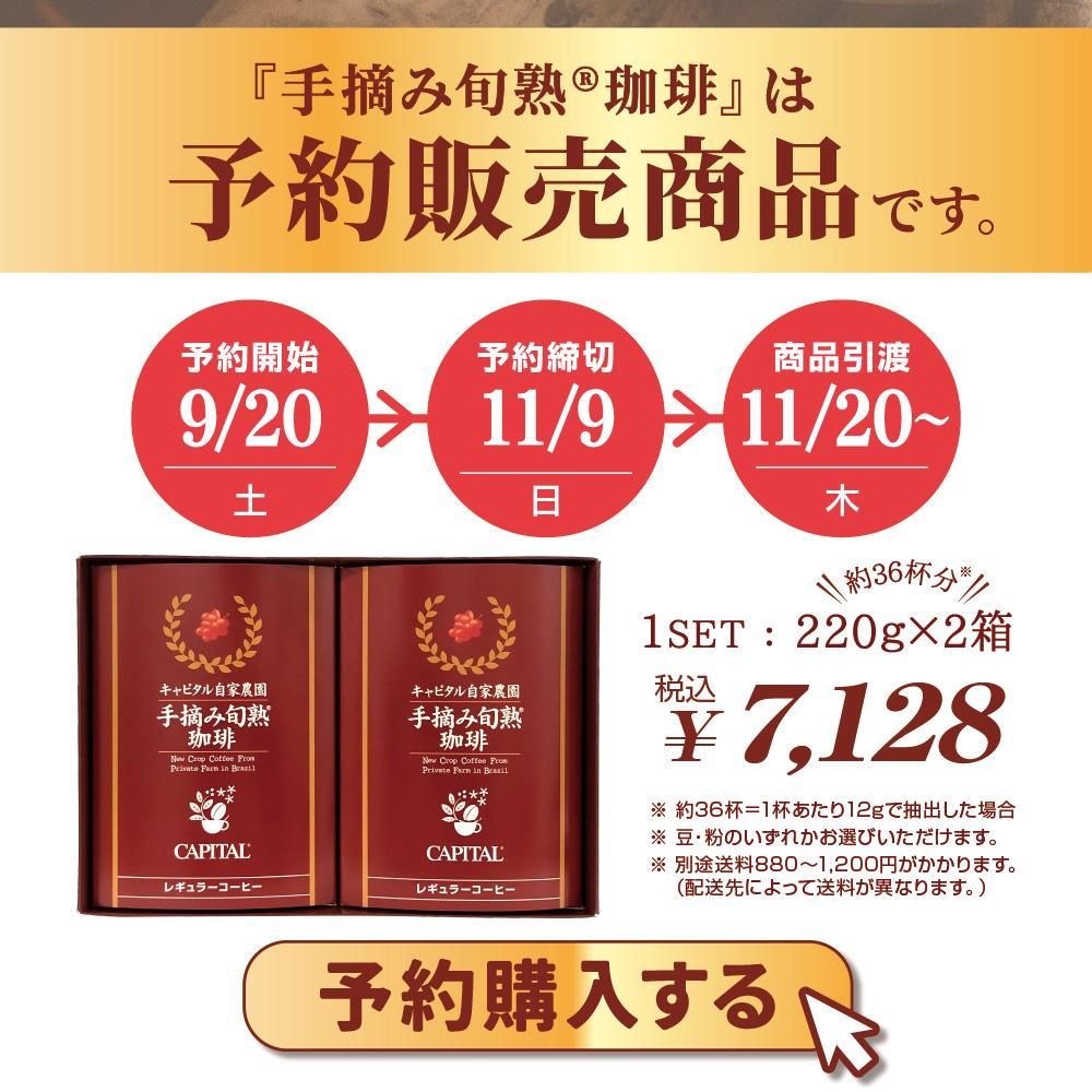 2025年 第34回キャピタルブラジル自家農園 手摘み旬熟珈琲 予約販売中