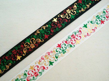 Christmas Damasks(7/8in) - アメリカUSAリボンのCandies*Select 