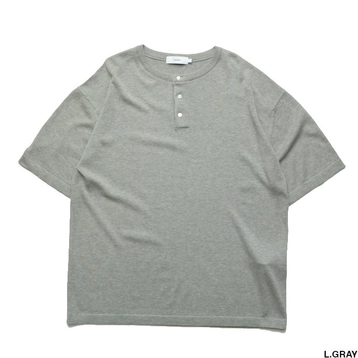 Graphpaper グラフペーパー Suvin S/S Henley Neck Knit GM201-80120B ...