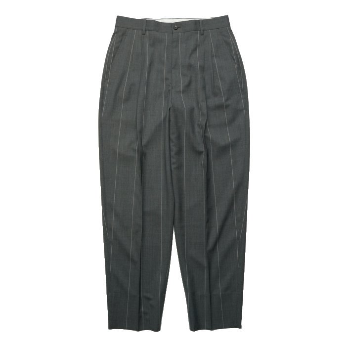 Graphpaper グラフペーパー Wide Stripe Wool 2 Tuck Pants GM201 
