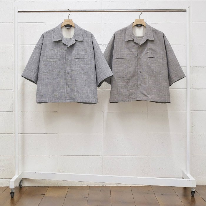 UNUSED アンユーズド glen check short sleeve shirt. US1806 - Hender