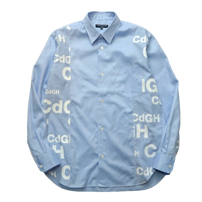 Comme des garcons split hotsell logo shirt