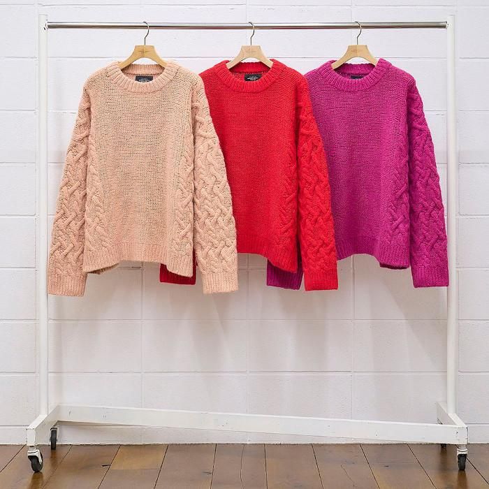 UNUSED アンユーズド 21AW HAND KNIT SWEATER ハンドニットセーター ピンク US2082