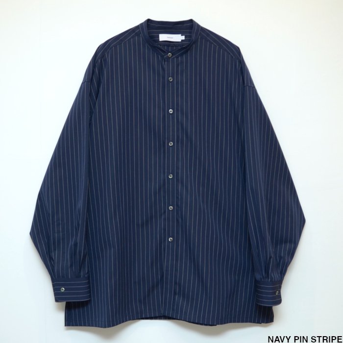 Graphpaper グラフペーパー High Count Broad Stripe Band Collar ...