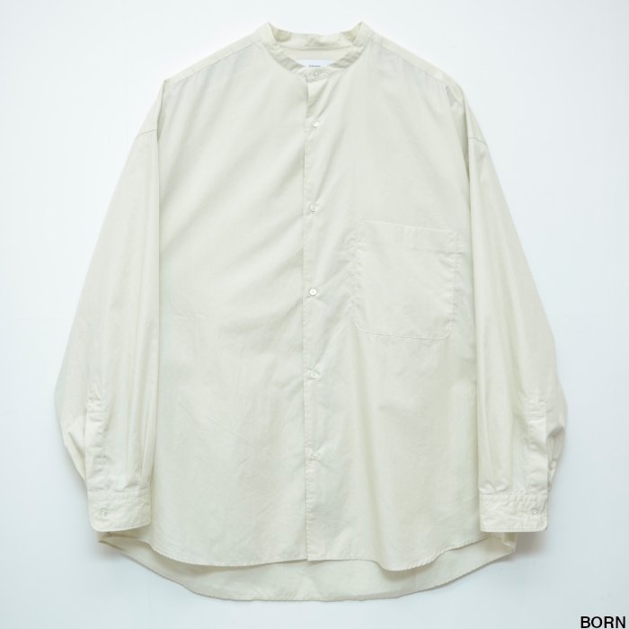 Graphpaper グラフペーパー Broad L/S Oversized Band Collar Shirt ...