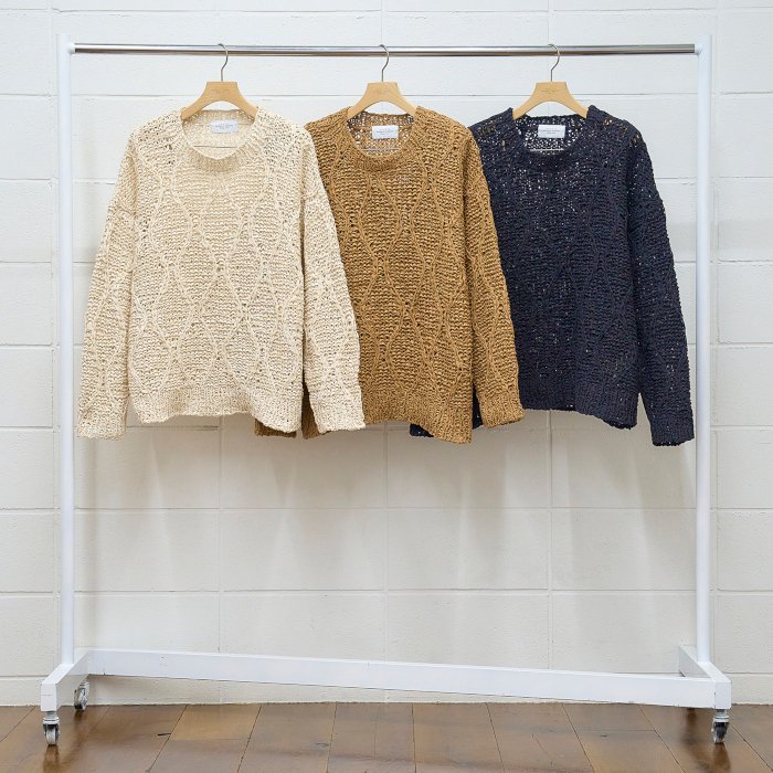 UNUSED アンユーズド Gourd pattern hand-knitted crewneck