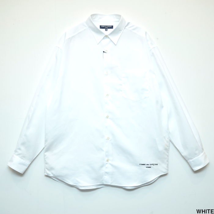 値札【未使用】コムデギャルソンオム 綿ブロードL/Sシャツ ホワイト L ...