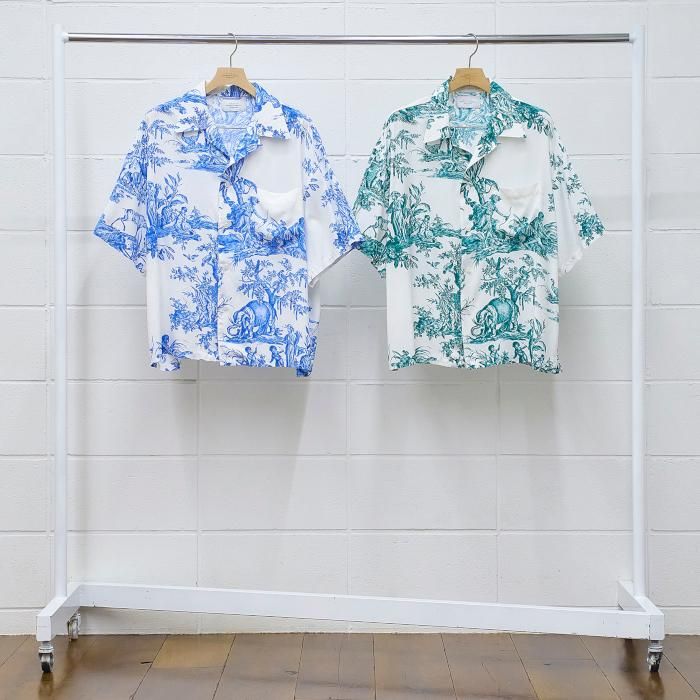 UNUSED アンユーズド 4 continents print short sleeve shirt US2418