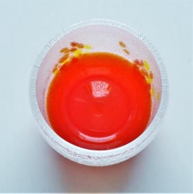 泡花見グラス（オレンジ） - 琉球ガラス工房 森のガラス館