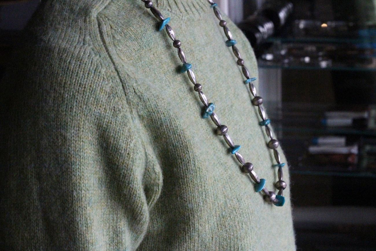 Wall Craft Antique アンティーク インディアンジュエリー Antique Navajo Silver Turquoise Beads Necklace Ij 12 Wall Craft Antique アンティーク インディアンジュエリー Antique Navajo Silver Turquoise Beads Necklace Ij 12