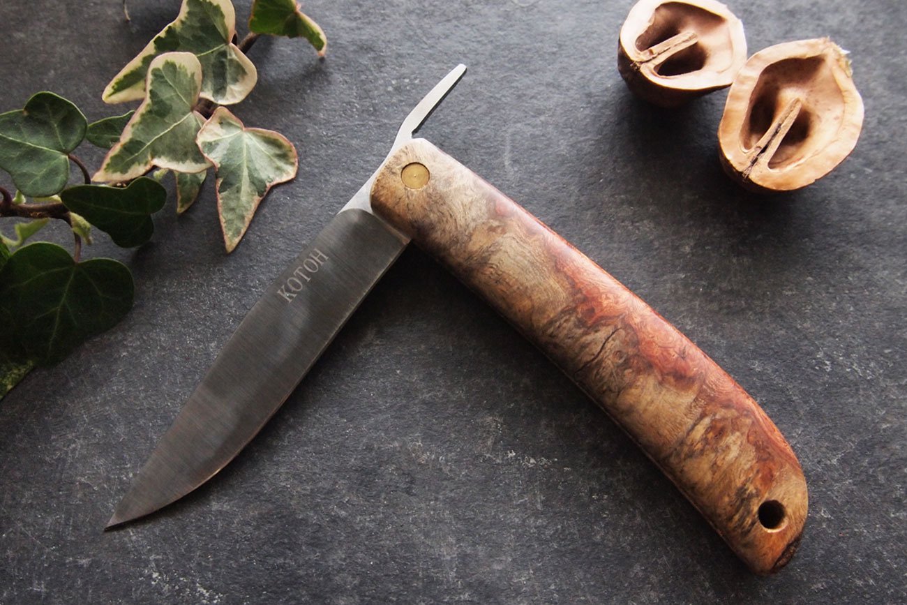 WALL -CRAFT & ANTIQUE- 古藤好視 / Kotoh Knife Works / FOLDING KNIFE 肥後守 -ブビンガ-  (KT_089)