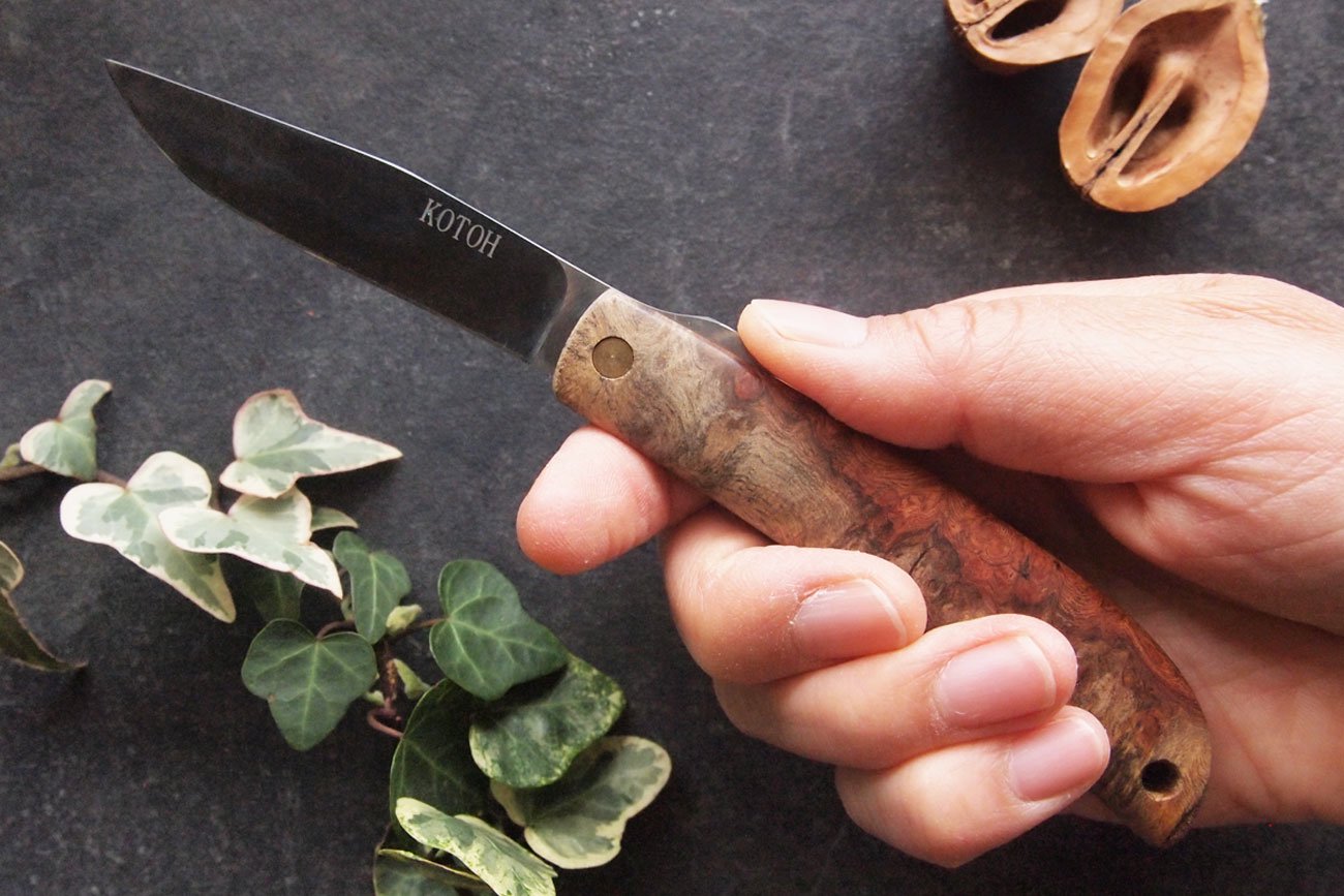 WALL -CRAFT & ANTIQUE- 古藤好視 / Kotoh Knife Works / FOLDING KNIFE 肥後守 -ブビンガ-  (KT_089)