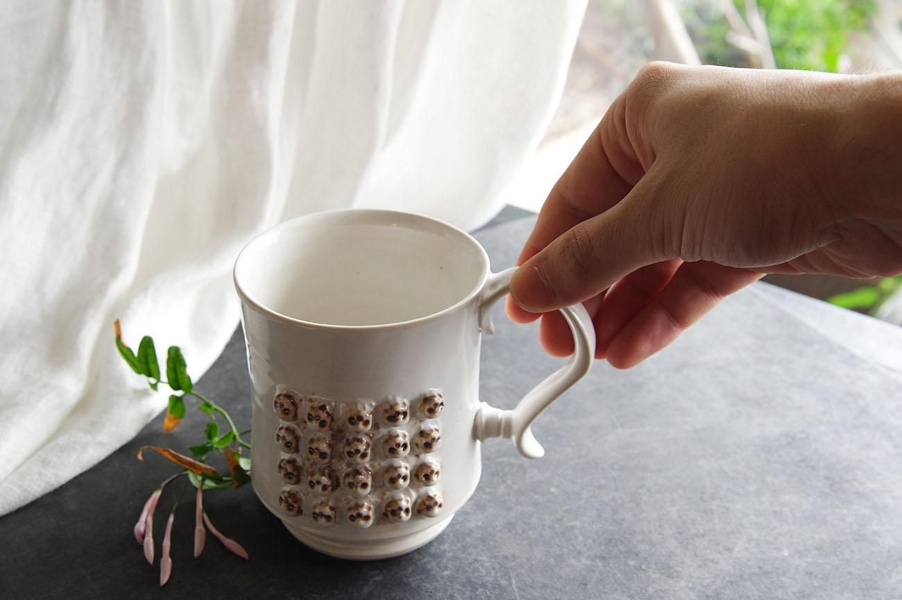 濱中史朗　スカル　フリーカップ カップ スカル レザー 濱中史朗 | 萩焼屋Hagiyakiya ネットショップ