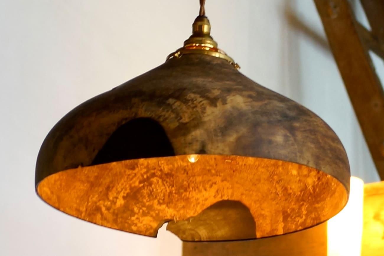 WALL -CRAFT & ANTIQUE- 中矢嘉貴 / 黒柿ランプシェード (NY_031)