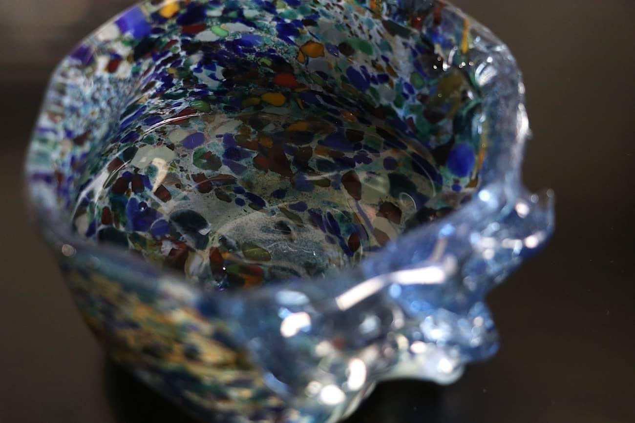 東奥工房 金箔 玻璃 茶碗 共箱 ガラス茶碗 ガラス工芸 茶道具