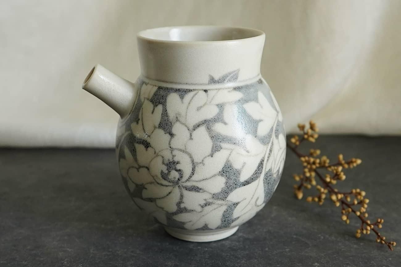 アジア　骨董　水差し　陶器　ヴィンテージ　唐草模様 アジア 骨董 水差し 陶器 ヴィンテージ 唐草模様