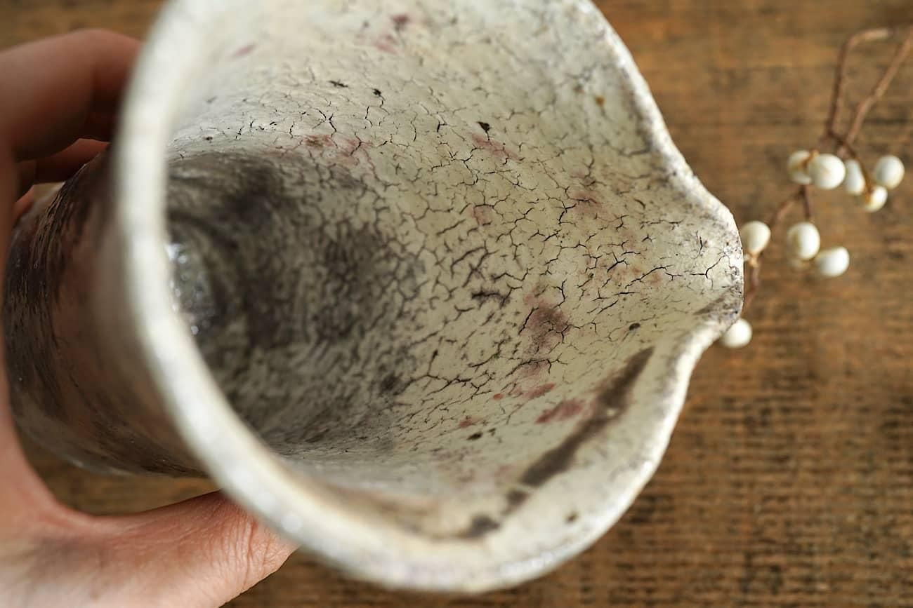 骨董２ 粉引？ ふせん部欠けあります dairoku pottery | 粉引片口 - WALL -CRAFT & ANTIQUE-