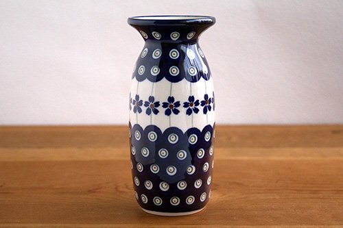 ボレス」花瓶 とっくり 13.8cm【ピーコック×さくら】 - ポーランド陶器・食器専門店ツェラミカ
