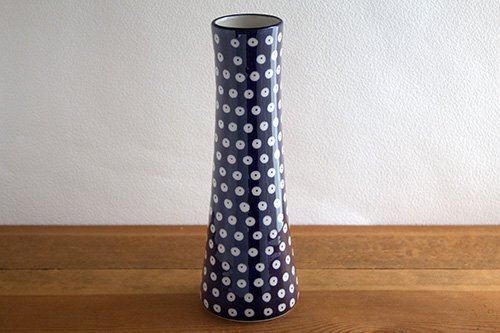 アルテ」花瓶 24.8cm【藍目玉】 - ポーランド陶器・食器専門店ツェラミカ