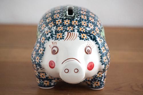 ポーランド陶器 ボレスワヴィエツ「ボレスワヴィエツ社」ぶた貯金箱