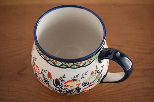 ポーランド陶器 ボレスワヴィエツ「ボレスワヴィエツ社」こぶりな コーヒーマグ 230cc