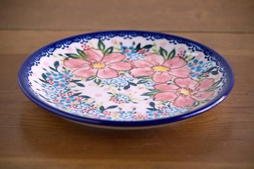 新しい季節 VENA」プレート 16cm【コーラルピンクの花】 - ポーランド陶器 皿・プレート