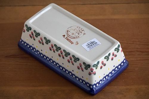 満点の VENA」パウンド型【いちごの実と花】 - ポーランド陶器・食器 その他